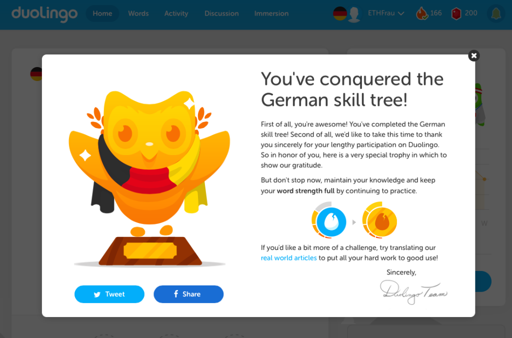 Picture of: Duolingo Milestone  Glamping in Switzerland