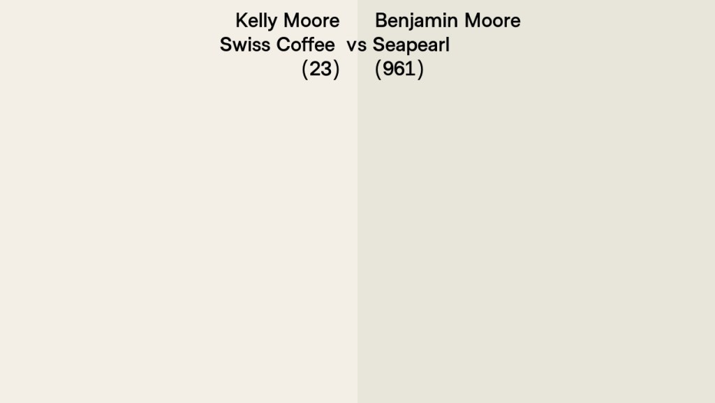 Picture of: Kelly Moore Swiss Coffee () vs Benjamin Moore Seapearl (