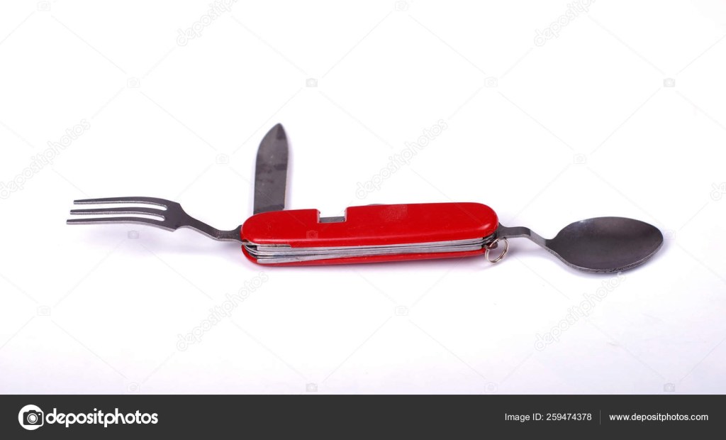Picture of: Swiss Army Knife Spoon Fork Stock Photo by ©YAYImages