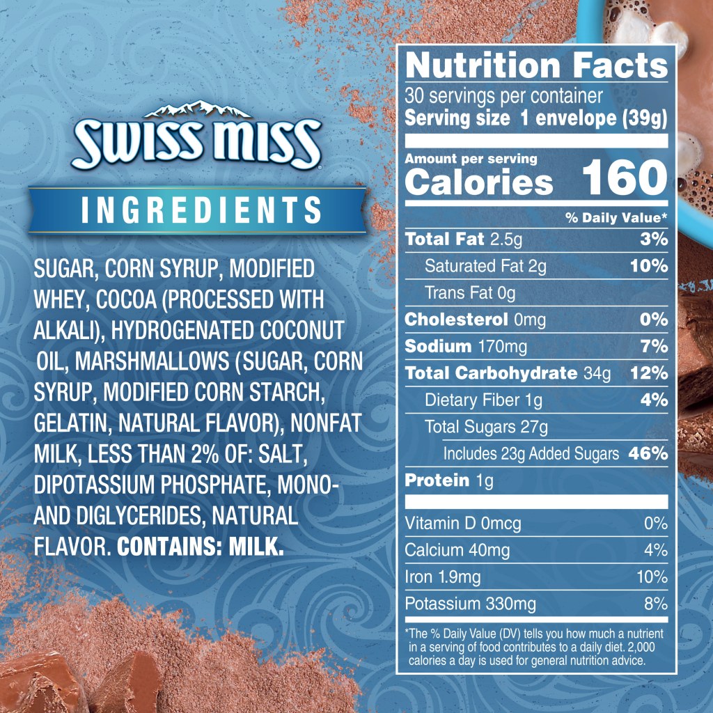 Picture of: Swiss Miss Classics Hot Chocolate Mix with Marshmallows,  Packets