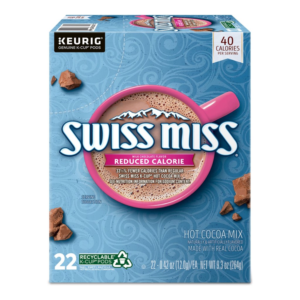 Picture of: Swiss Miss Hot Cocoa Single-Serve K-Cup, Reduced Calorie, Box of